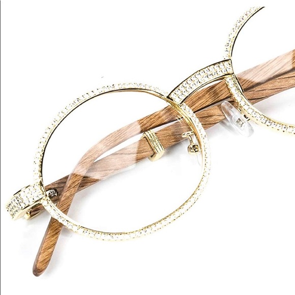 Iced Out Buffalo Horn Buffs Vintage Glasses New - Picture 2 of 4